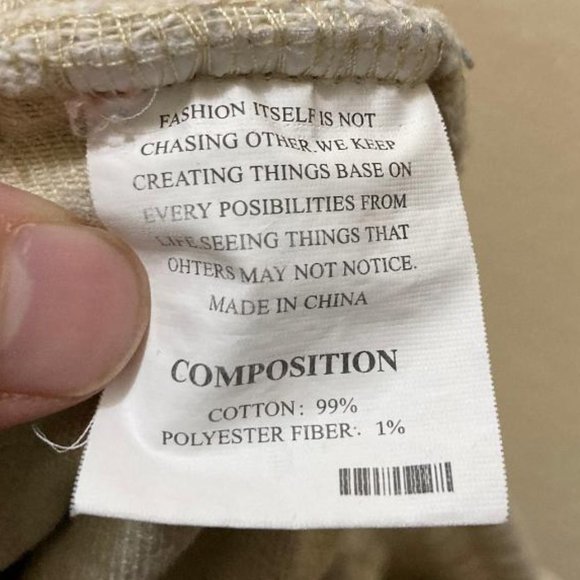 Dynvision Reconstruct Trend Men's Streetwear Beige Cargo Jogger Pants Size S/M - Picture 10 of 11